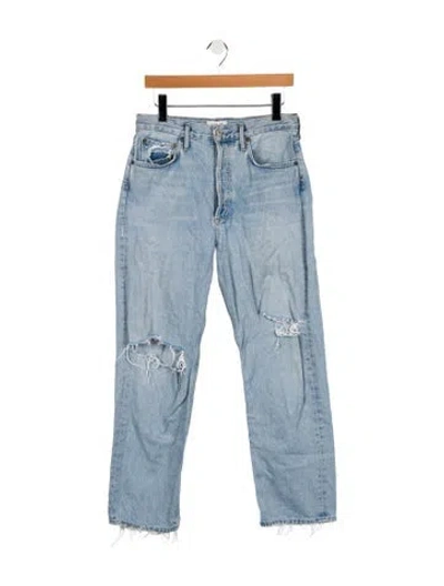 Pre-owned Agolde High-rise Straight Leg Jeans In Blue