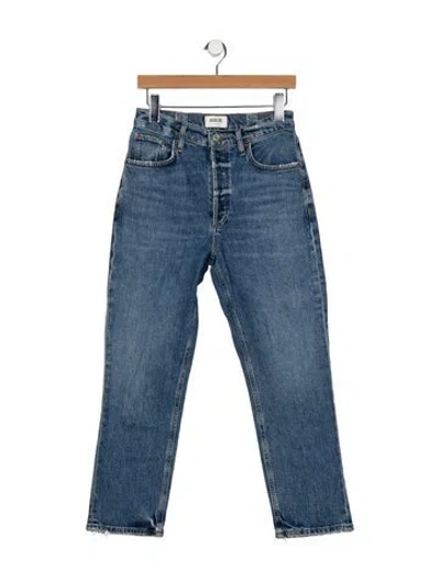 Pre-owned Agolde High-rise Straight Leg Jeans In Blue