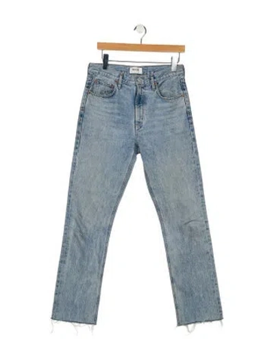 Pre-owned Agolde High-rise Straight Leg Jeans In Blue
