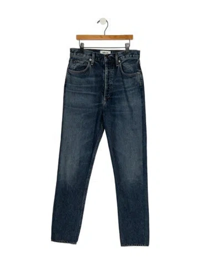 Pre-owned Agolde High-rise Straight Leg Jeans In Blue