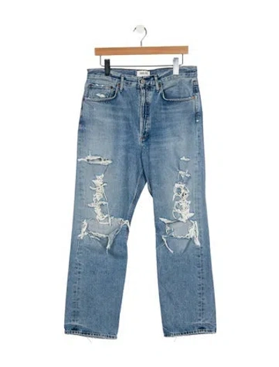 Pre-owned Agolde High-rise Straight Leg Jeans In Blue
