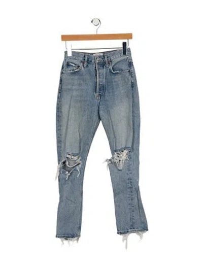 Pre-owned Agolde High-rise Straight Leg Jeans In Blue