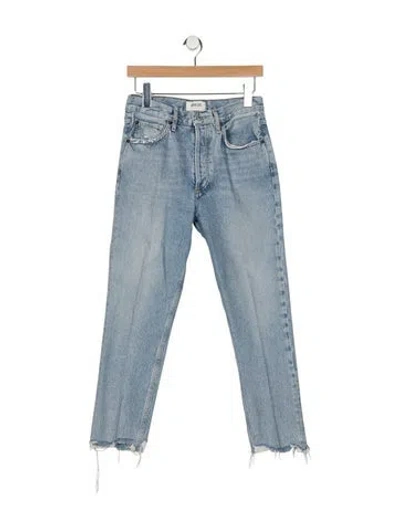 Pre-owned Agolde High-rise Straight Leg Jeans In Blue