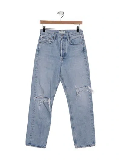 Pre-owned Agolde High-rise Straight Leg Jeans In Blue