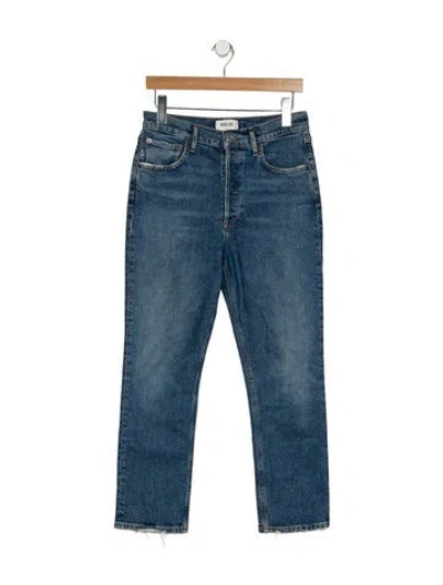 Pre-owned Agolde High-rise Straight Leg Jeans In Blue