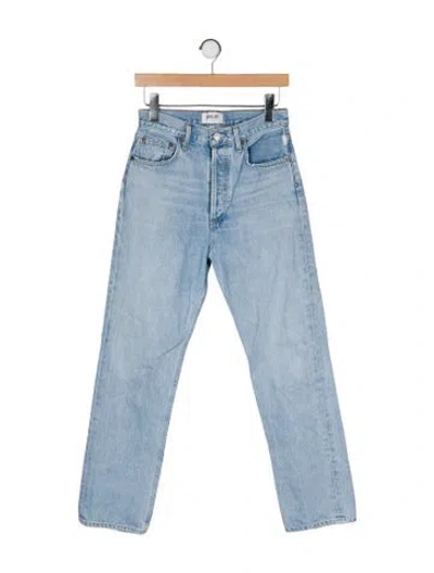 Pre-owned Agolde High-rise Straight Leg Jeans In Blue