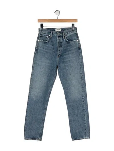 Pre-owned Agolde High-rise Straight Leg Jeans In Blue