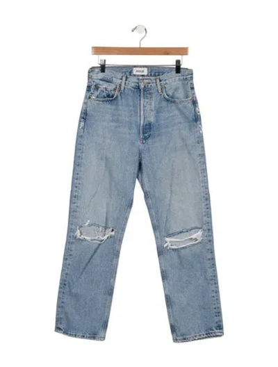 Pre-owned Agolde High-rise Straight Leg Jeans In Blue