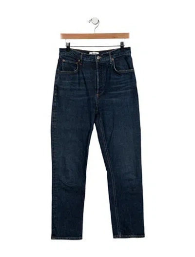 Pre-owned Agolde High-rise Straight Leg Jeans In Blue