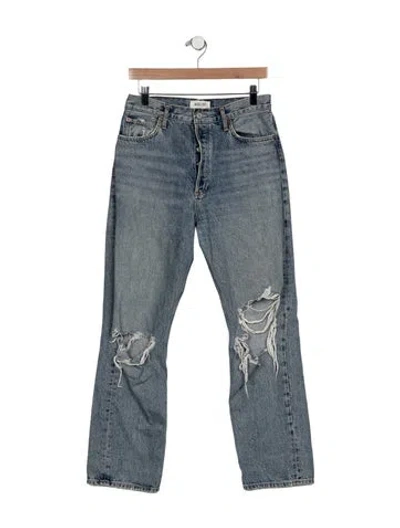 Pre-owned Agolde High-rise Straight Leg Jeans In Blue