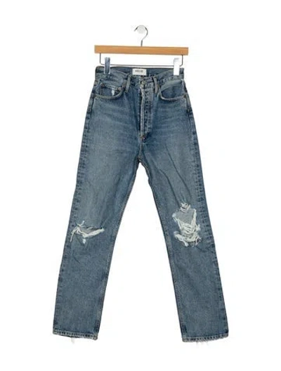 Pre-owned Agolde High-rise Straight Leg Jeans In Blue