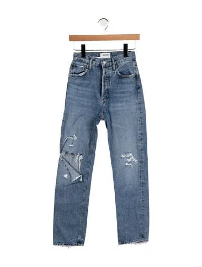 Pre-owned Agolde High-rise Straight Leg Jeans In Blue