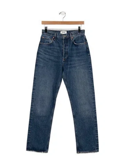 Pre-owned Agolde High-rise Straight Leg Jeans In Blue