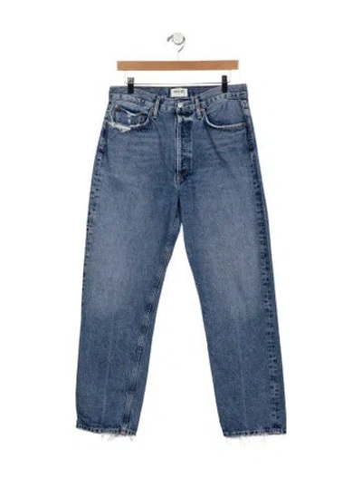 Pre-owned Agolde High-rise Straight Leg Jeans In Blue