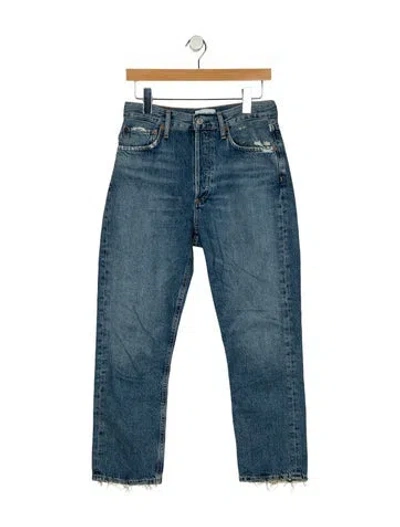 Pre-owned Agolde High-rise Straight Leg Jeans In Blue