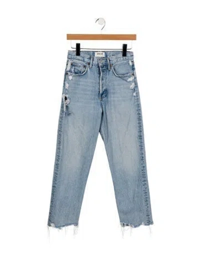 Pre-owned Agolde High-rise Straight Leg Jeans In Blue