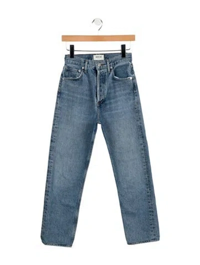Pre-owned Agolde High-rise Straight Leg Jeans In Blue