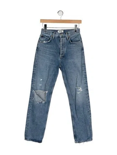 Pre-owned Agolde High-rise Straight Leg Jeans In Blue