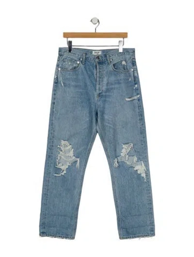 Pre-owned Agolde High-rise Straight Leg Jeans In Blue
