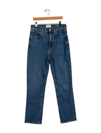 Pre-owned Agolde High-rise Straight Leg Jeans In Blue