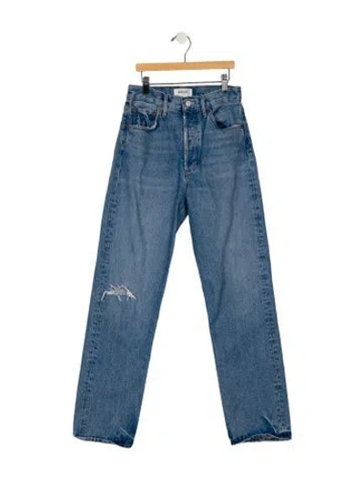 Pre-owned Agolde High-rise Straight Leg Jeans In Blue