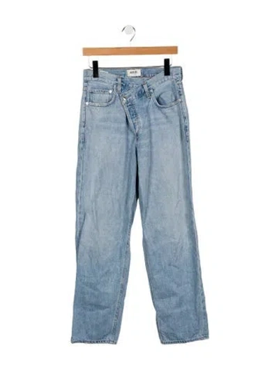 Pre-owned Agolde High-rise Straight Leg Jeans In Blue