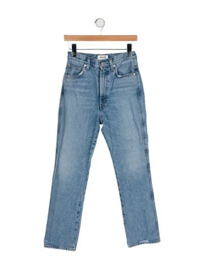 Pre-owned Agolde High-rise Straight Leg Jeans In Blue