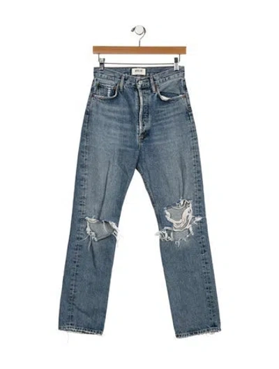 Pre-owned Agolde High-rise Straight Leg Jeans In Blue