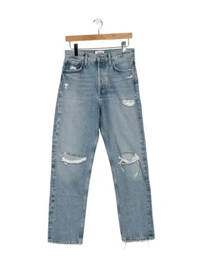Pre-owned Agolde High-rise Straight Leg Jeans In Blue