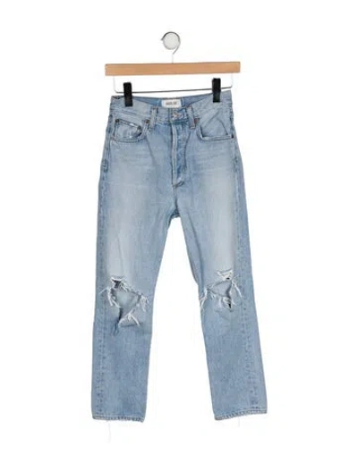 Pre-owned Agolde High-rise Straight Leg Jeans In Blue
