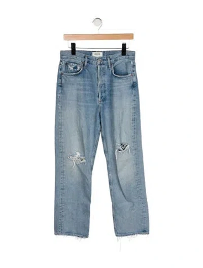 Pre-owned Agolde High-rise Straight Leg Jeans In Blue