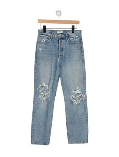 Pre-owned Agolde High-rise Straight Leg Jeans In Blue