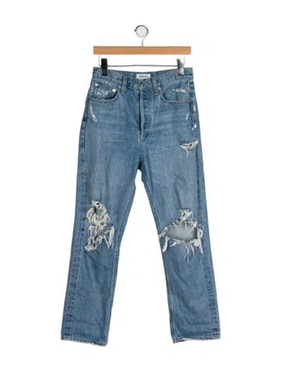 Pre-owned Agolde High-rise Straight Leg Jeans In Blue