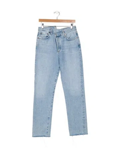 Pre-owned Agolde High-rise Straight Leg Jeans In Blue