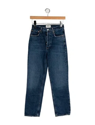 Pre-owned Agolde High-rise Straight Leg Jeans In Blue