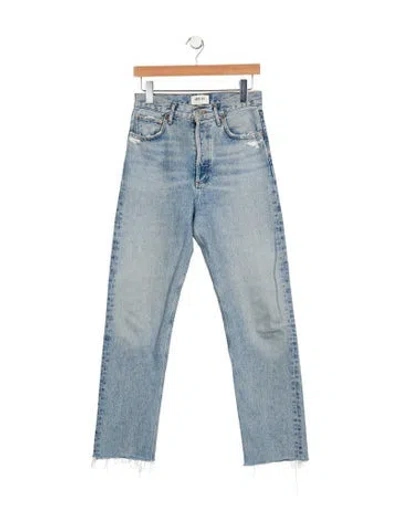 Pre-owned Agolde High-rise Straight Leg Jeans In Blue
