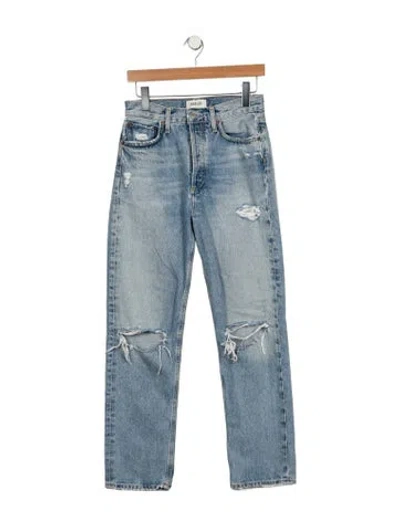 Pre-owned Agolde High-rise Straight Leg Jeans In Blue
