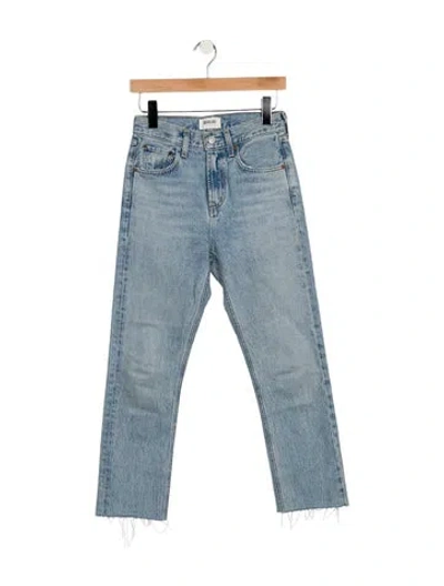 Pre-owned Agolde High-rise Straight Leg Jeans In Blue