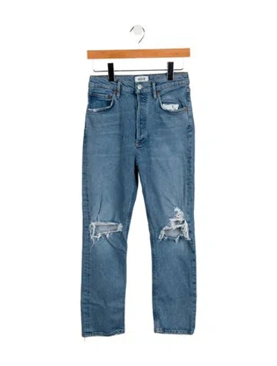 Pre-owned Agolde High-rise Straight Leg Jeans In Blue