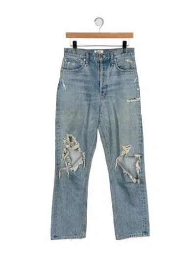 Pre-owned Agolde High-rise Straight Leg Jeans In Blue