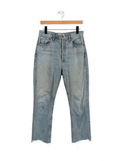 Pre-owned Agolde High-rise Straight Leg Jeans In Blue