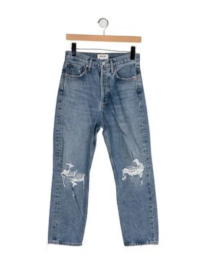 Pre-owned Agolde High-rise Straight Leg Jeans In Blue