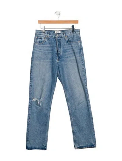 Pre-owned Agolde High-rise Straight Leg Jeans In Blue