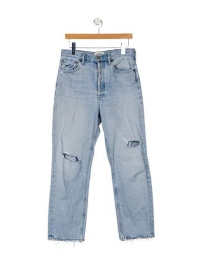 Pre-owned Agolde High-rise Straight Leg Jeans In Blue