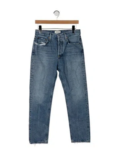 Pre-owned Agolde High-rise Straight Leg Jeans In Blue