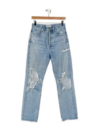 Pre-owned Agolde High-rise Straight Leg Jeans In Blue