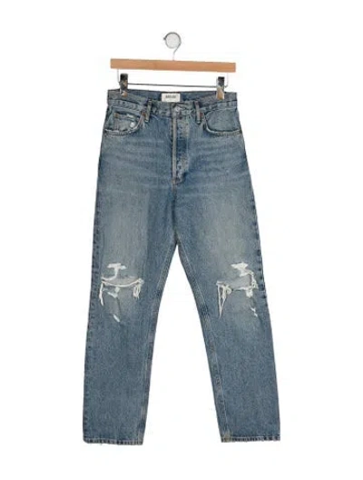 Pre-owned Agolde High-rise Straight Leg Jeans In Blue