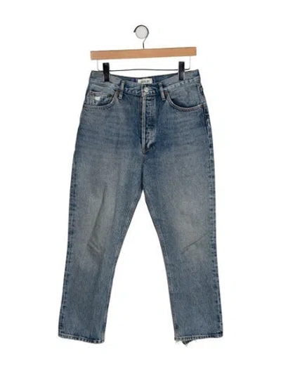 Pre-owned Agolde High-rise Straight Leg Jeans In Blue