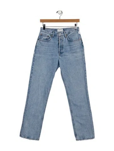 Pre-owned Agolde High-rise Straight Leg Jeans In Blue