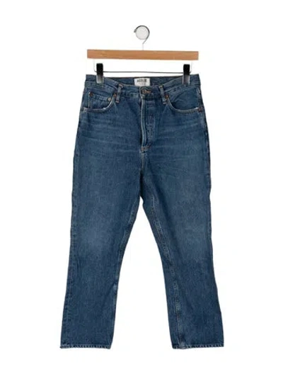 Pre-owned Agolde High-rise Straight Leg Jeans In Blue